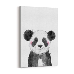 Cute Blushing Baby Panda Nursery Animal Wall Art - The Affordable Art Company