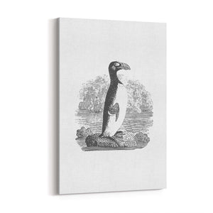Penguin Drawing Animal Office Library Wall Art #2 - The Affordable Art Company