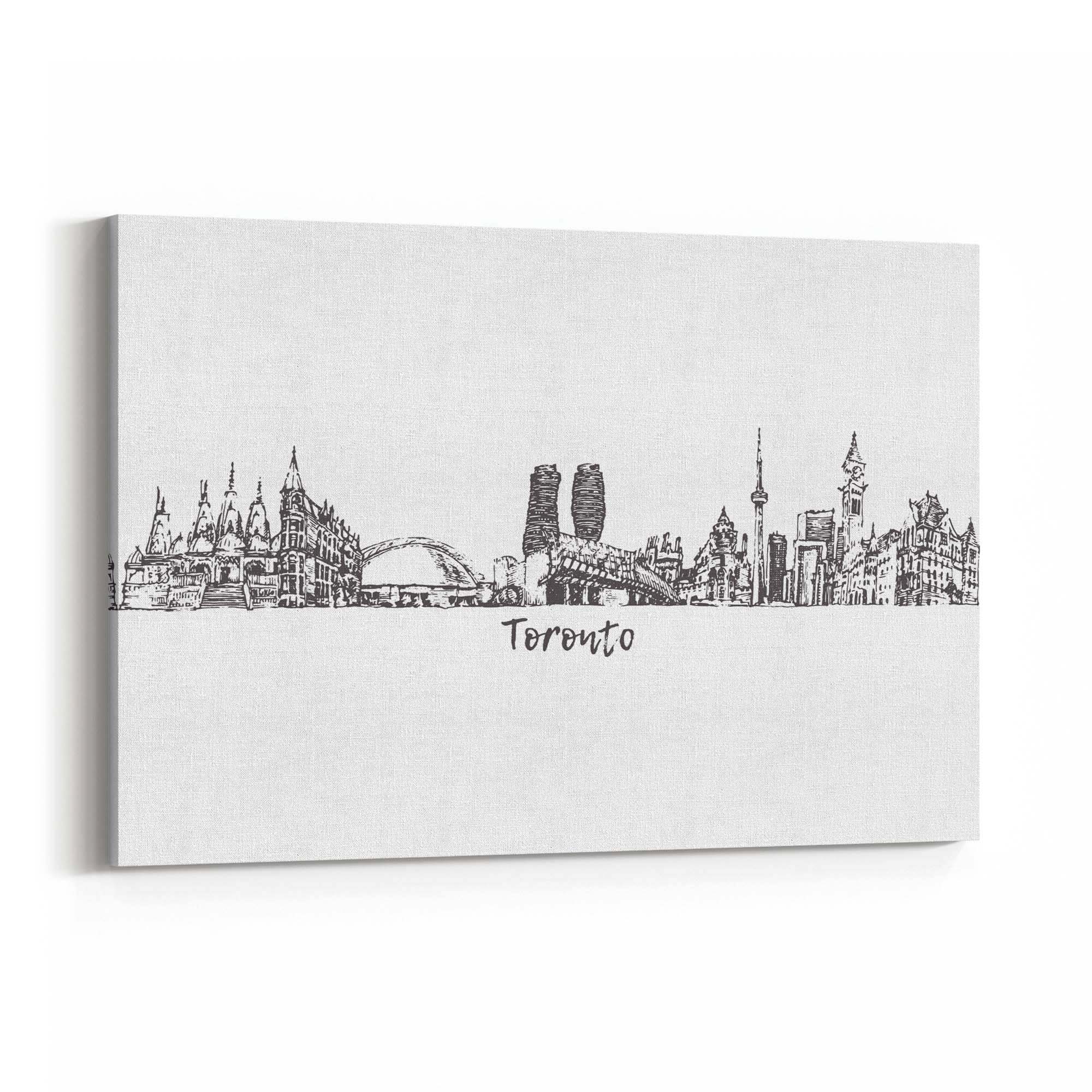 Toronto Canada Skyline Cityscape Drawing Wall Art - The Affordable Art Company