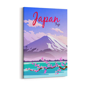 Retro Mount Fuji Japan Travel Vintage Wall Art - The Affordable Art Company