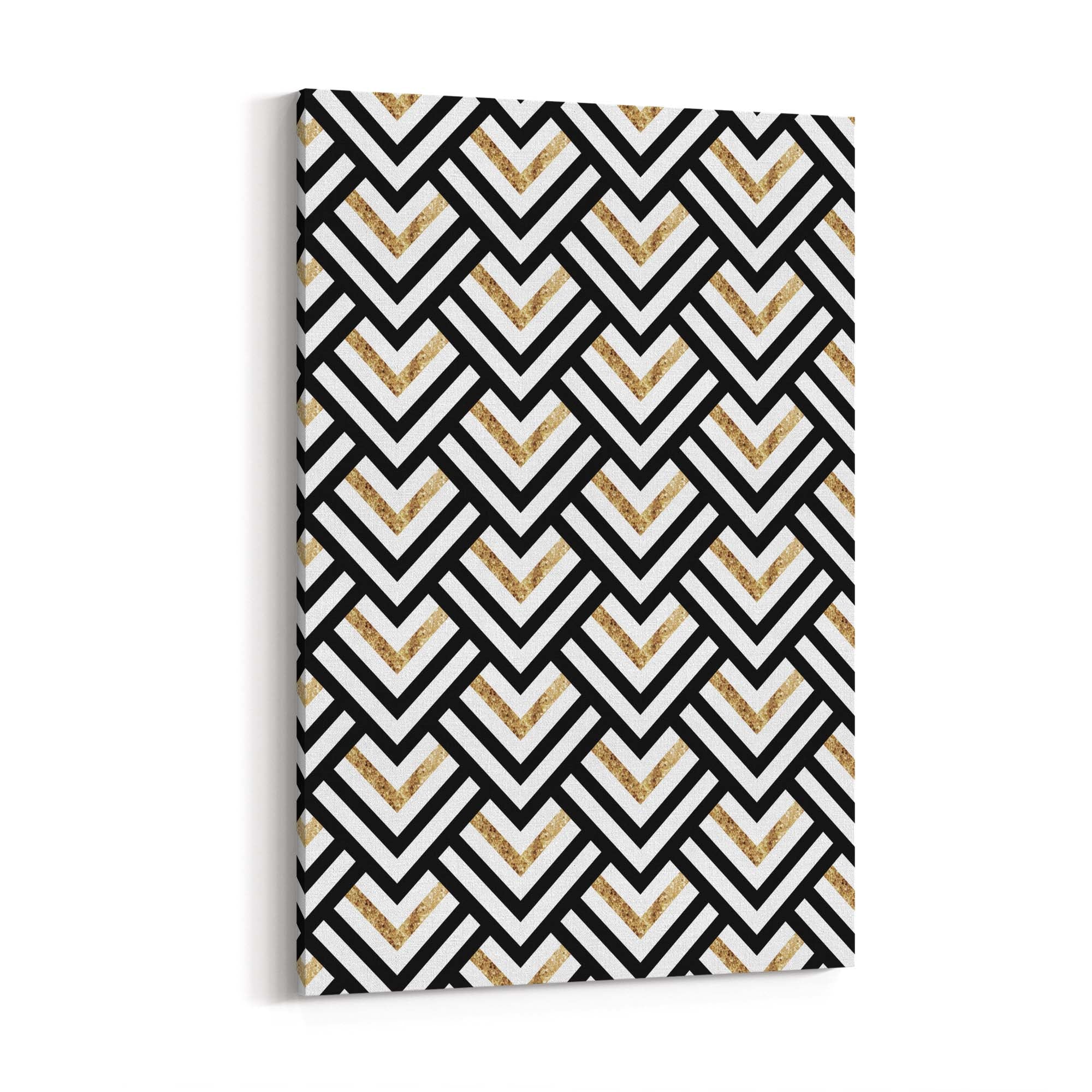 Geometric Pattern Abstract Black & White Wall Art #4 - The Affordable Art Company