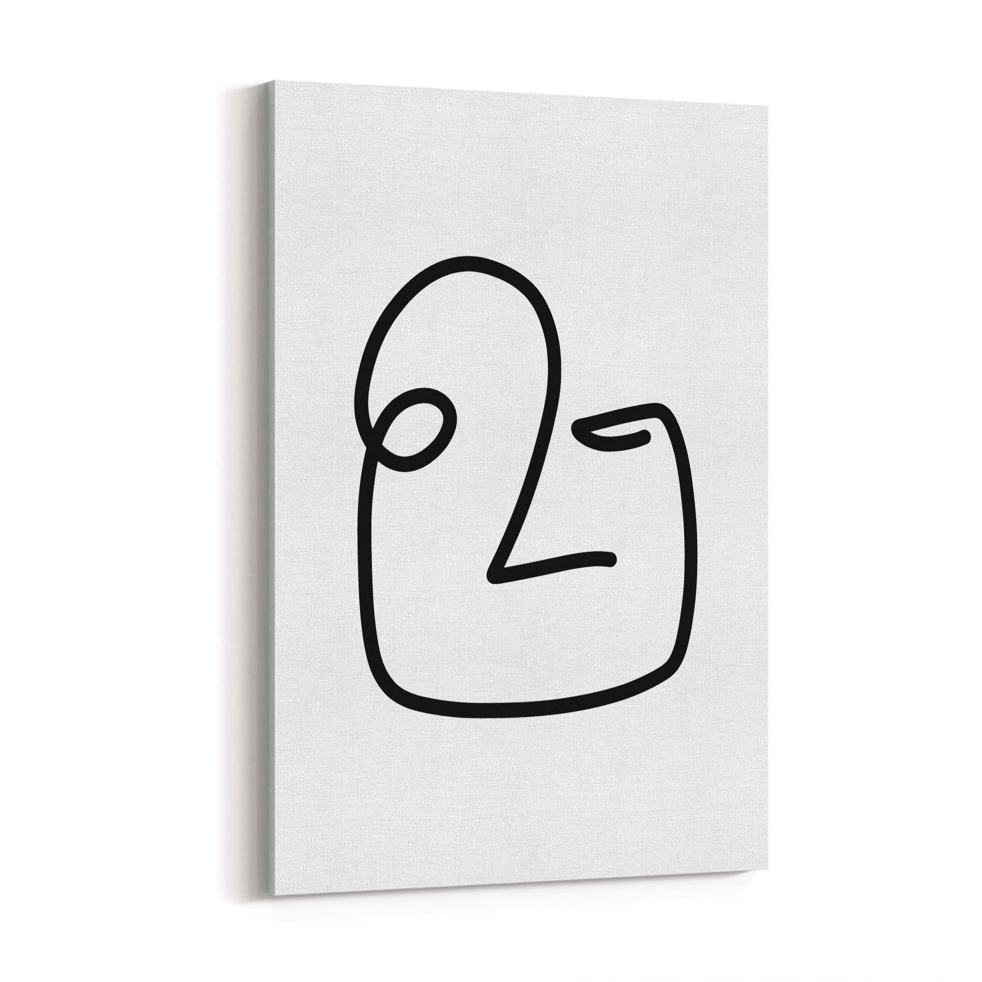 Minimal Abstract Line Face Modern Wall Art #1 - The Affordable Art Company