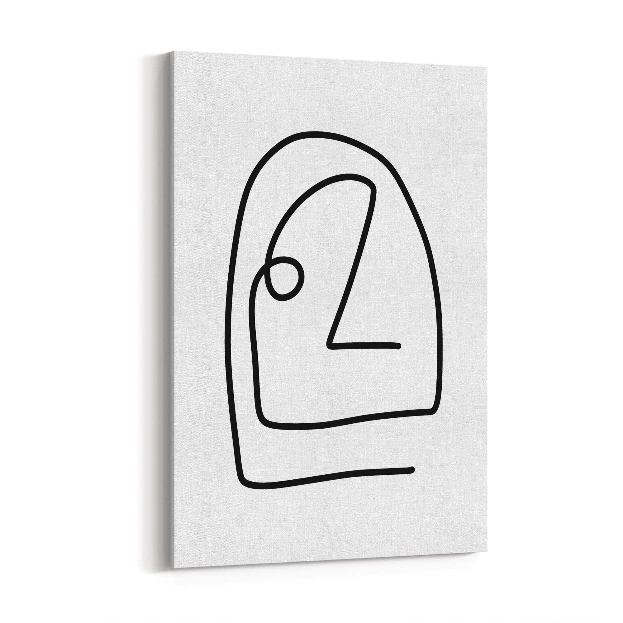 Minimal Abstract Line Face Modern Wall Art #2 - The Affordable Art Company