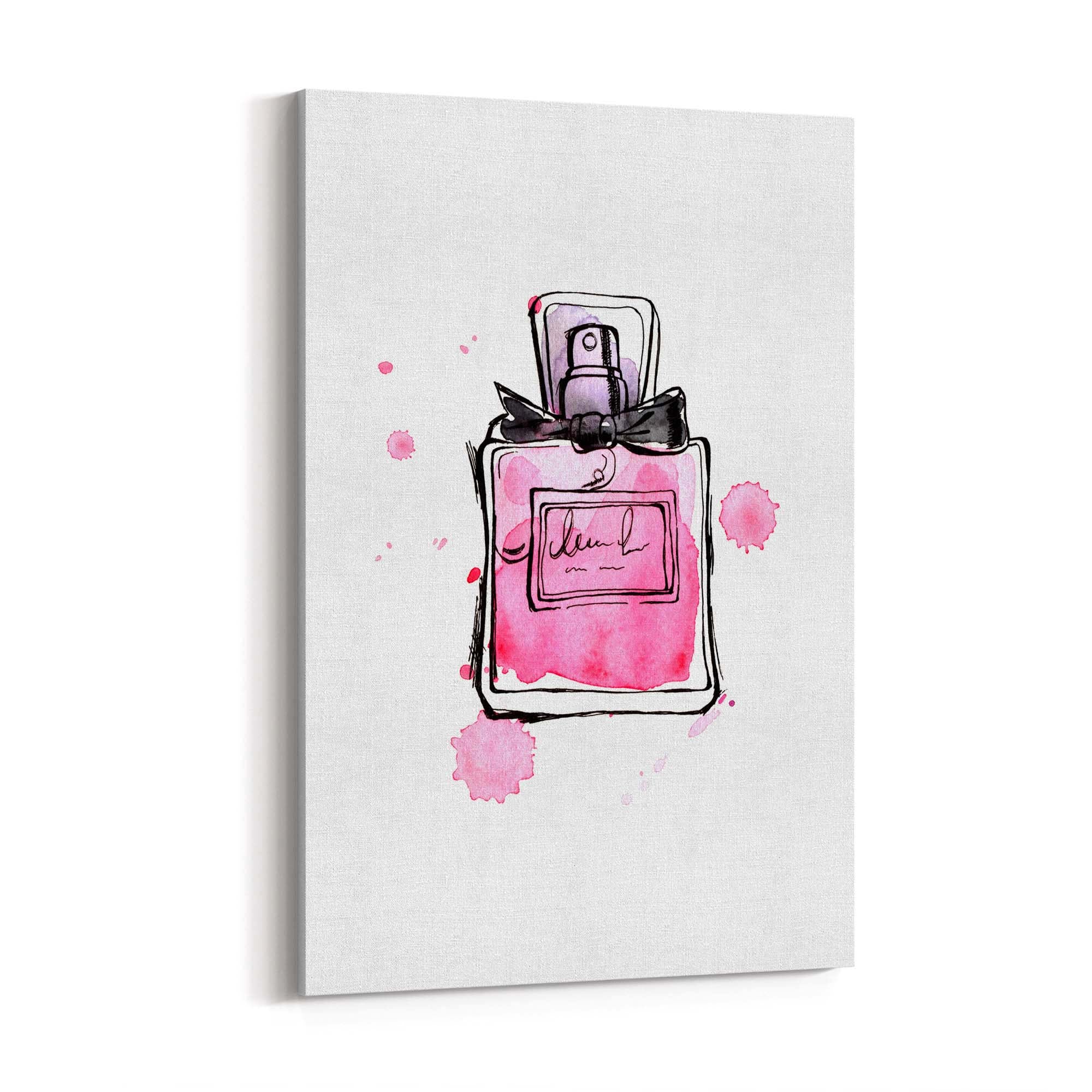 Pink Floral Perfume Bottle Fashion Flowers Wall Art #5 - The Affordable Art Company