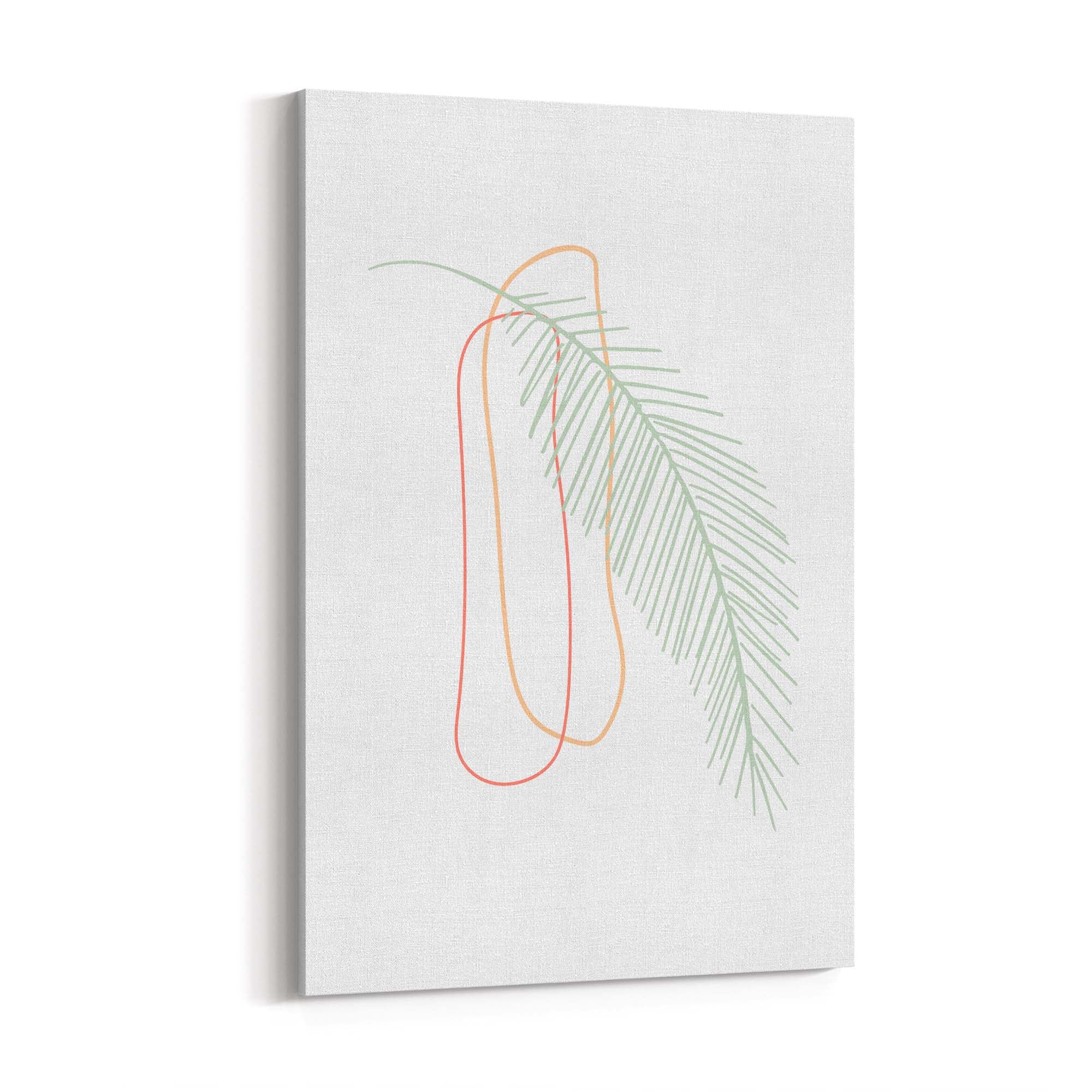 Minimal Feather Neon Abstract Design Wall Art #2 - The Affordable Art Company
