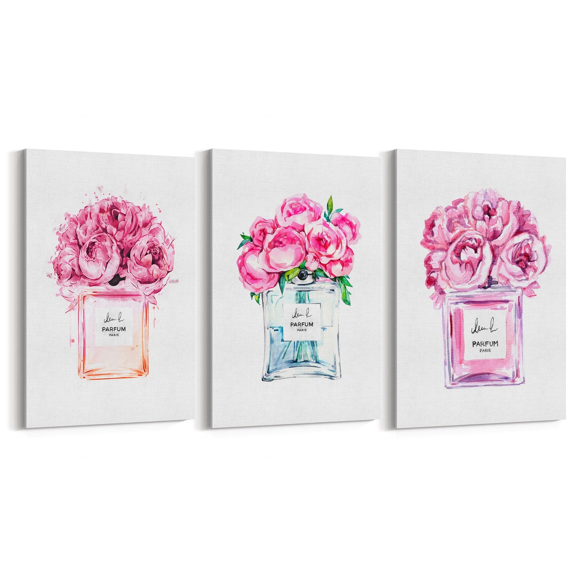 Set of Perfume Bottle Fashion Bedroom Wall Art #6 - The Affordable Art Company