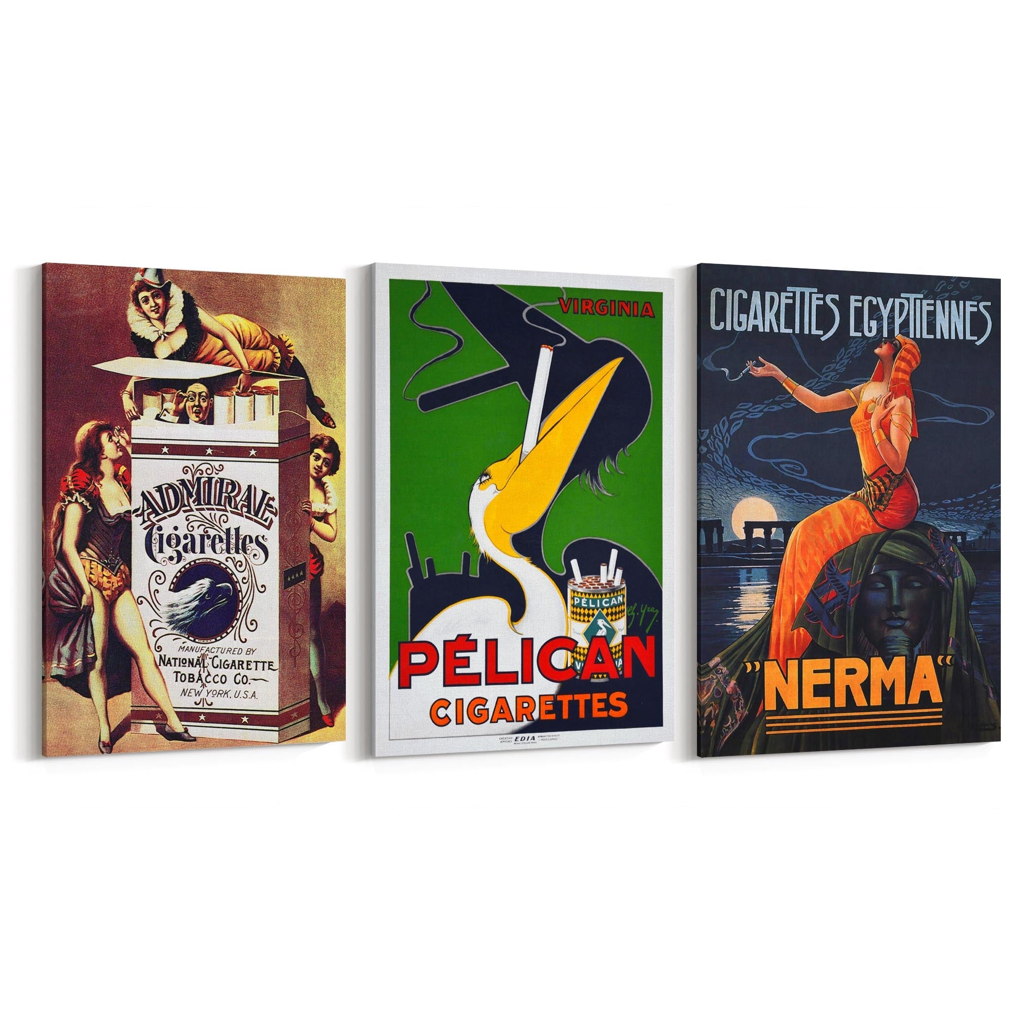 Set of Vintage Cigarette Adverts Wall Art - The Affordable Art Company