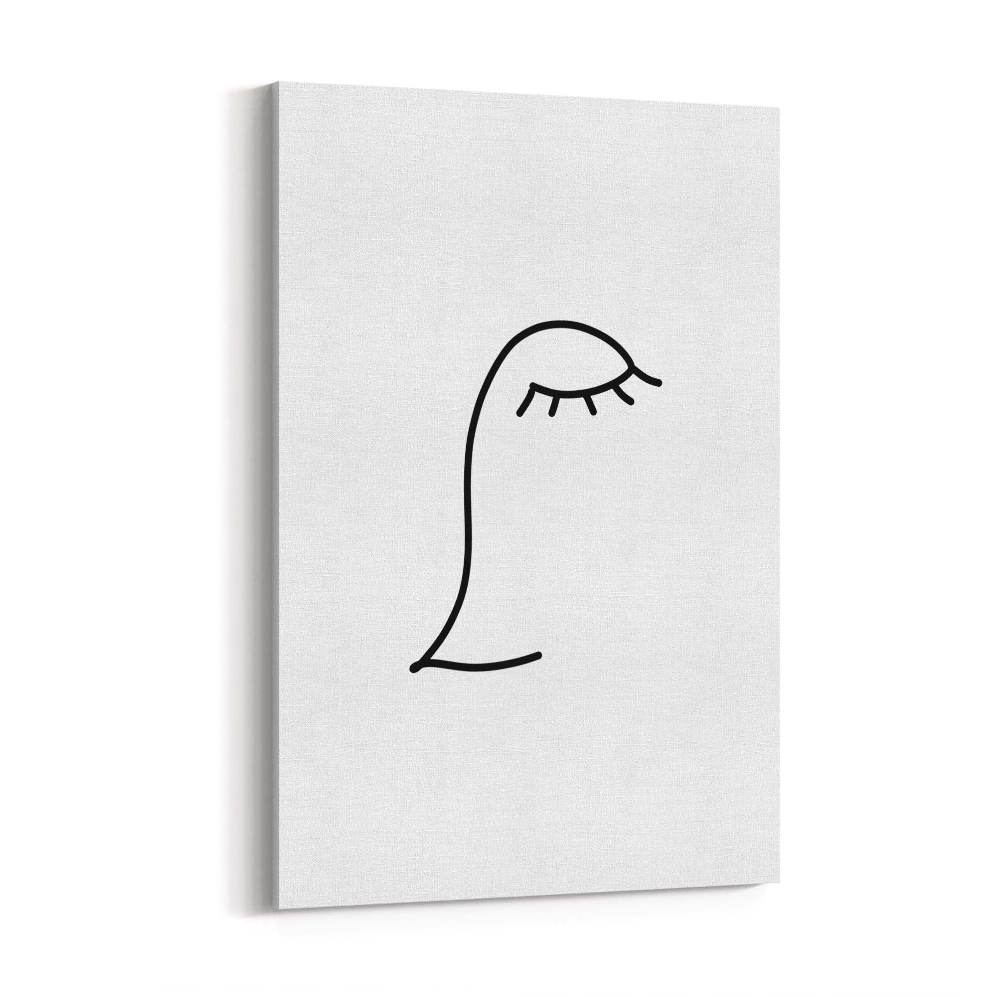 Squared Abstract Face Minimal Drawing Wall Art - The Affordable