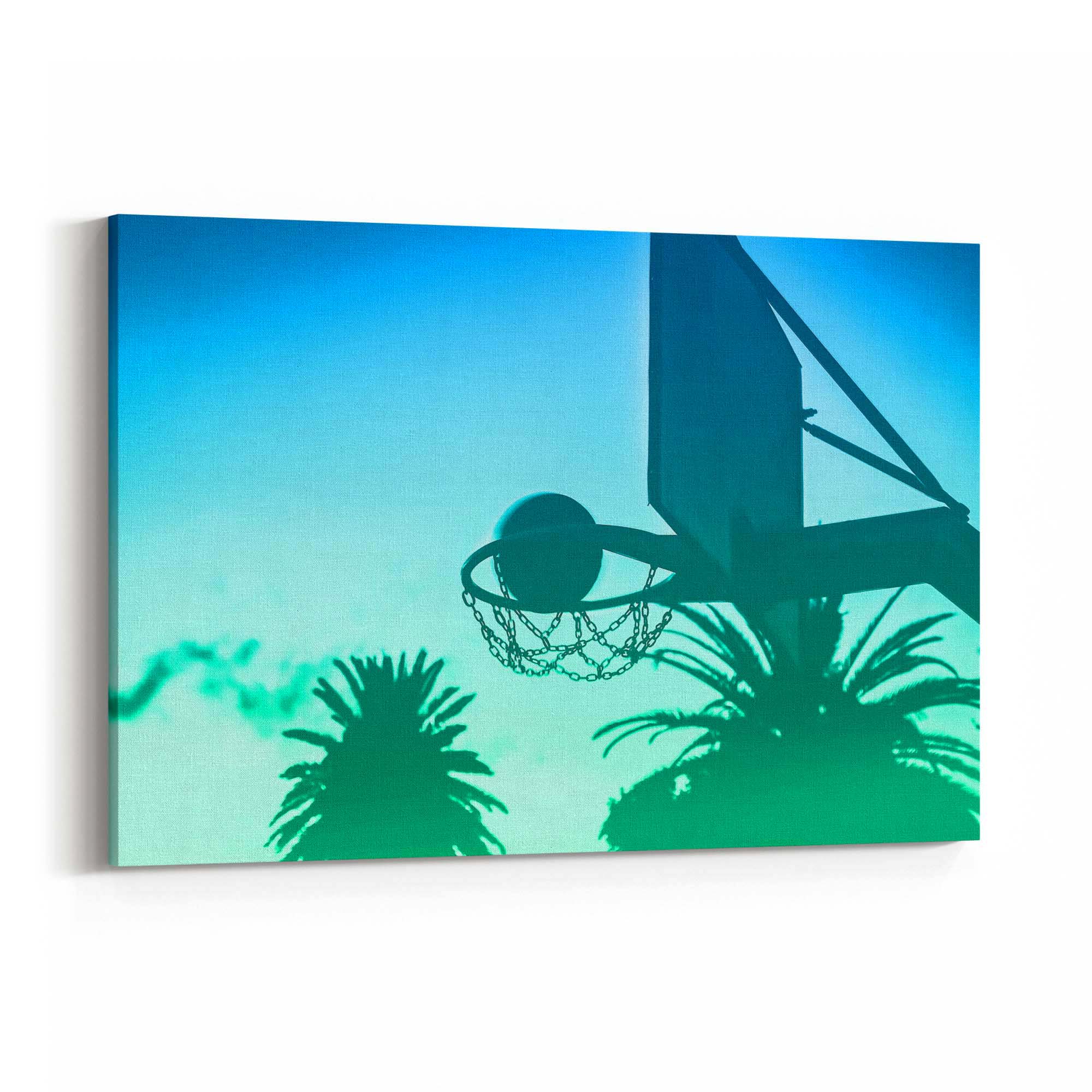 Blue Los Angeles Basketball Photograph Wall Art - The Affordable Art Company