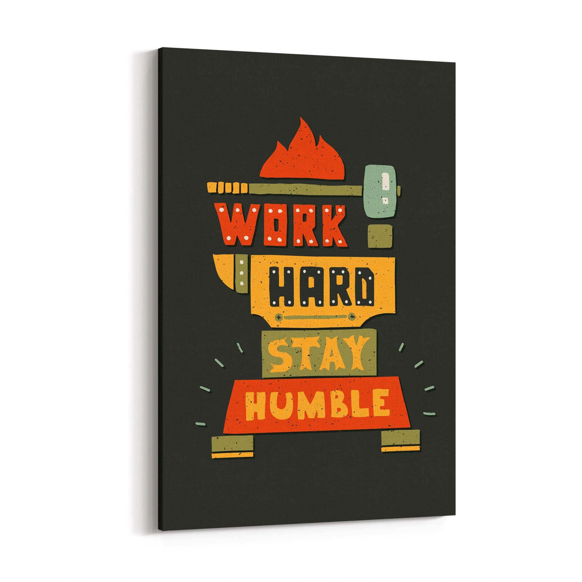 "Work Hard Stay Humble" Office  Quote Wall Art - The Affordable Art Company
