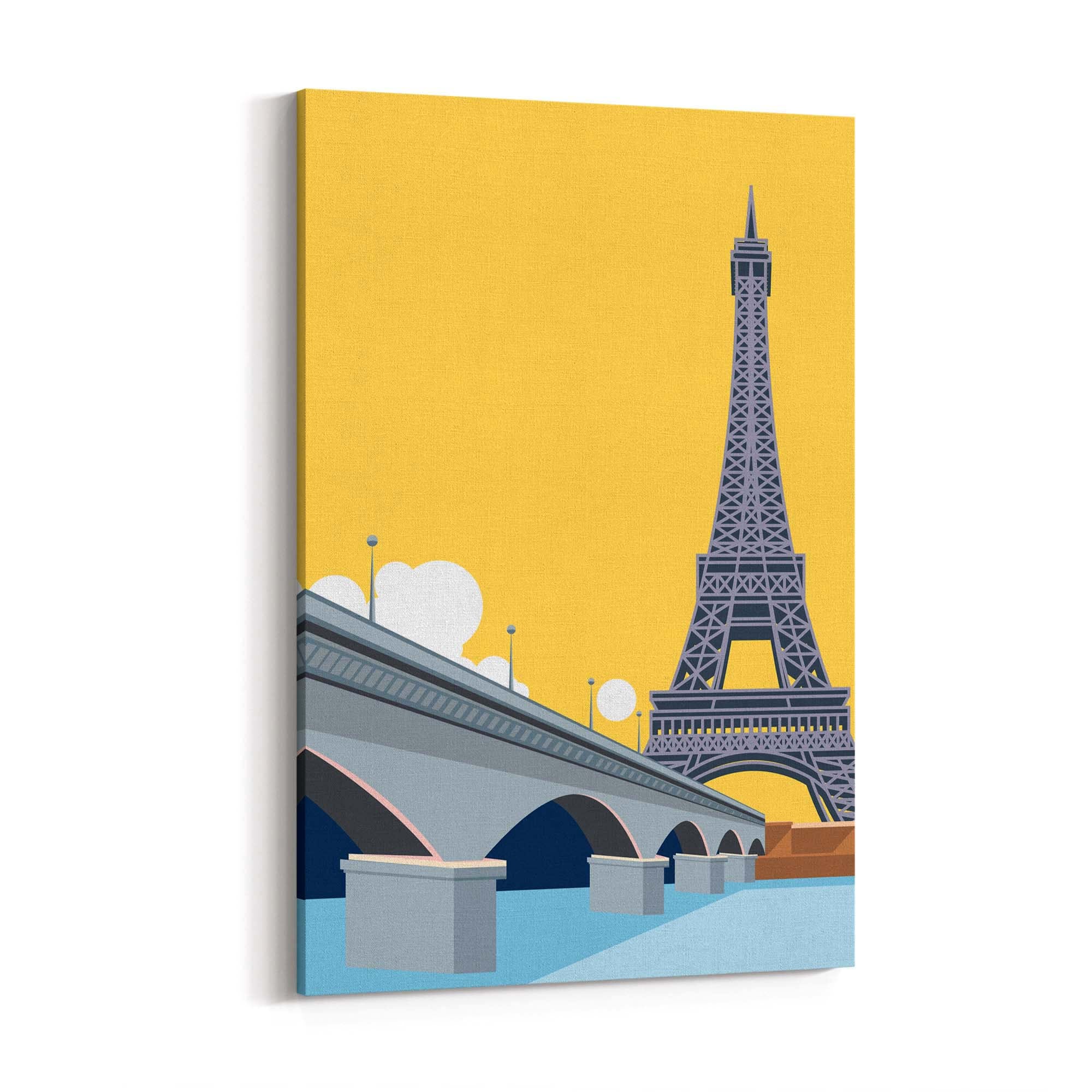 Retro Eiffel Tower Paris Travel Vintage Wall Art - The Affordable Art Company