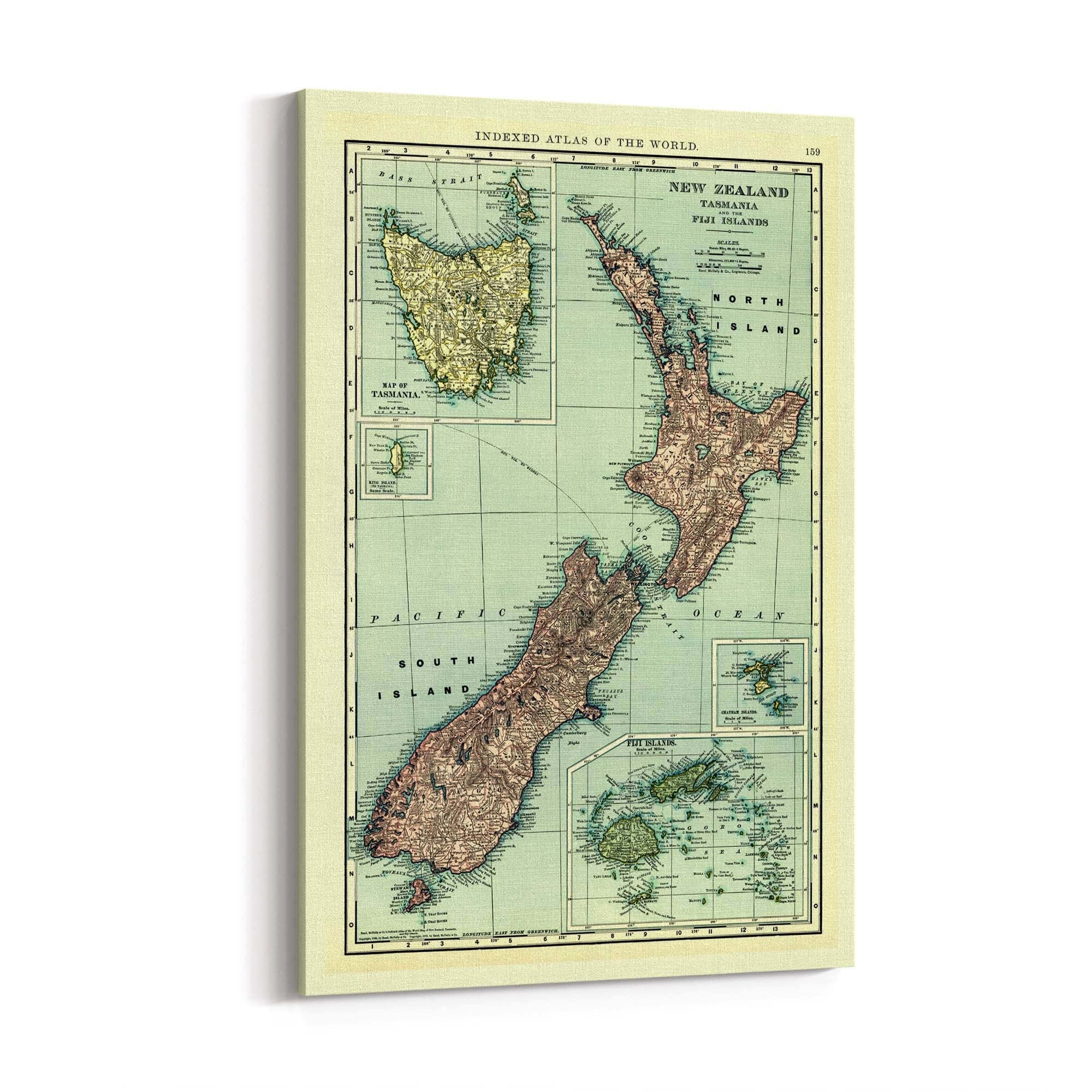 New Zealand Vintage Map Old Wall Art - The Affordable Art Company