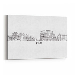 Rome Drawing Cityscape Minimtal Travel Wall Art - The Affordable Art Company