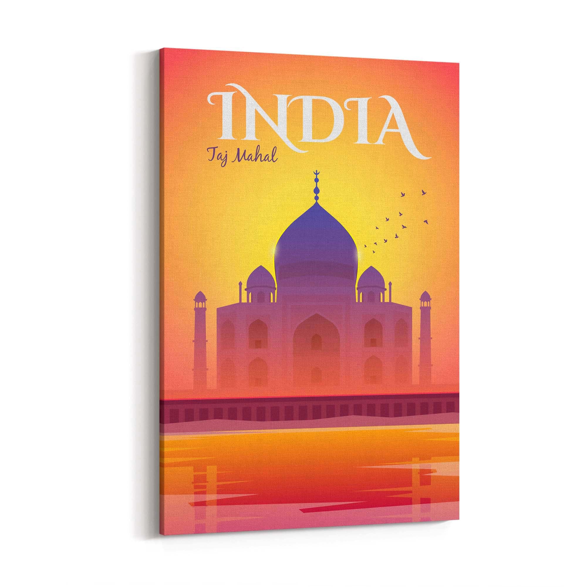 Retro Taj Mahal, India Vintage Travel Wall Art - The Affordable Art Company