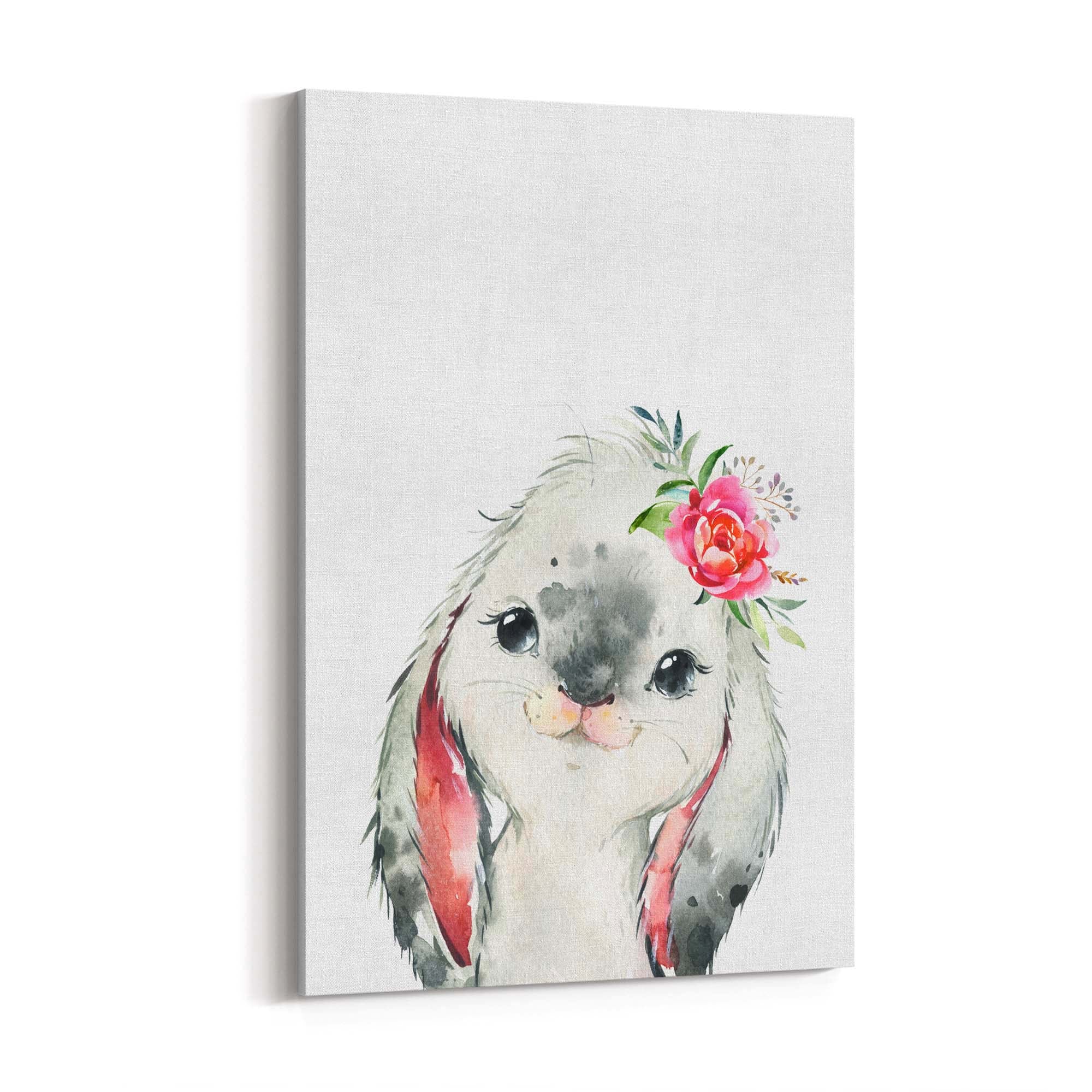 Cute Baby Bunny Rabbit Nursery Animal Wall Art - The Affordable Art Company