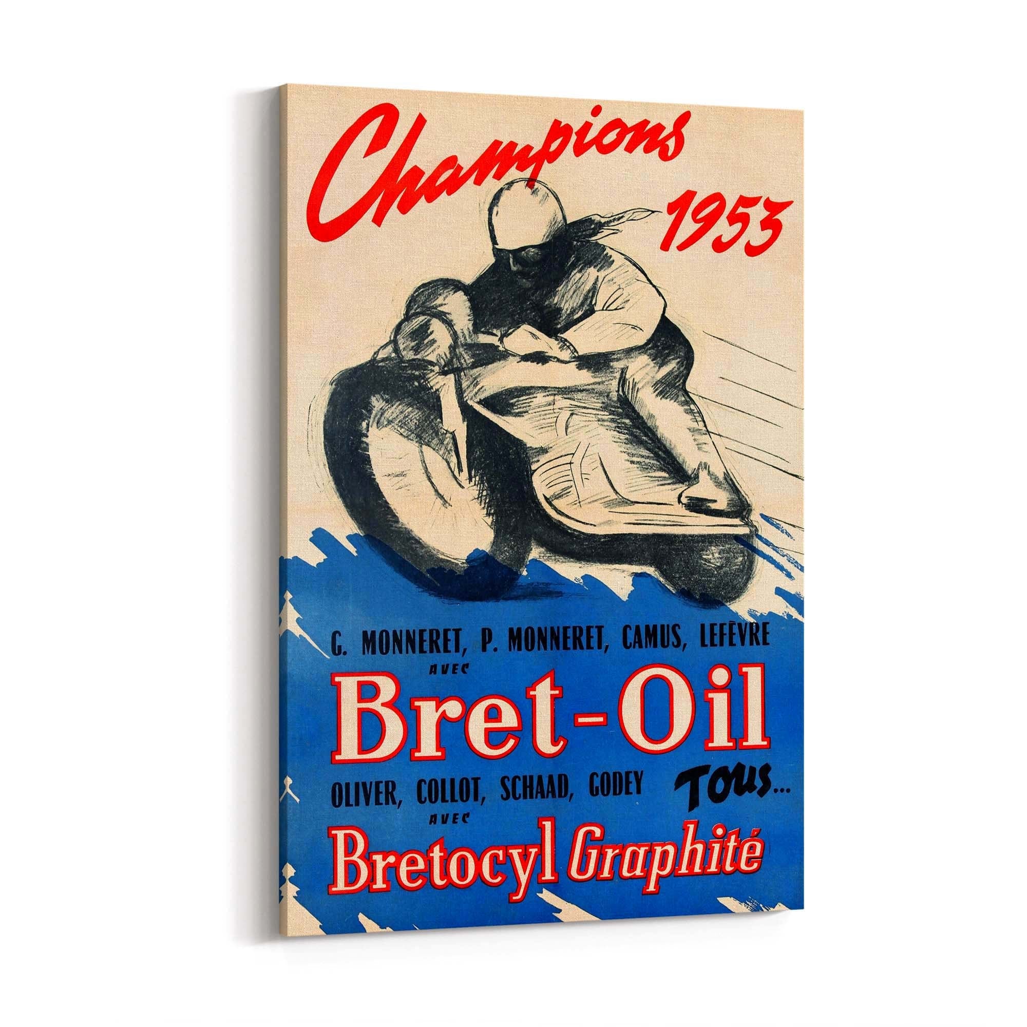French Bret-Oil Vintage Advert Garage Wall Art - The Affordable Art Company