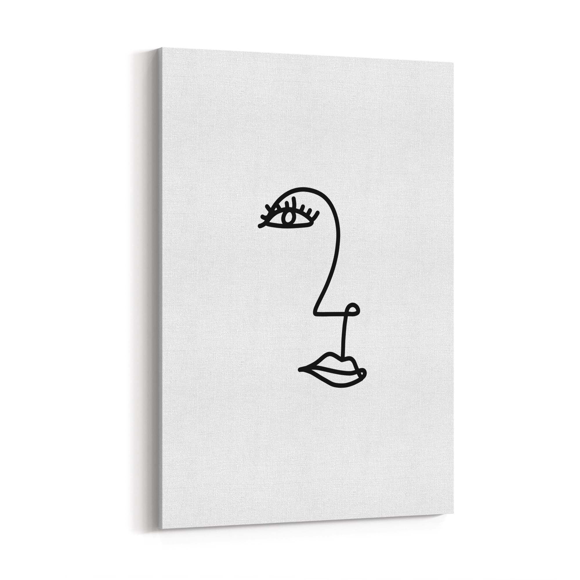 Minimal Abstract Line Face Modern Wall Art #5 - The Affordable Art Company