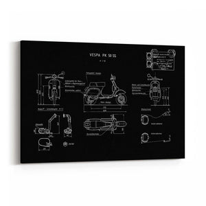 Vintage Vespa Patent Black Patent Wall Art #1 - The Affordable Art Company