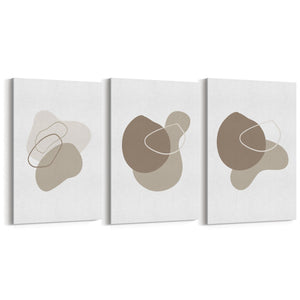 Set of Minimal Grey Line Shape Abstract Wall Art #1 - The Affordable Art Company