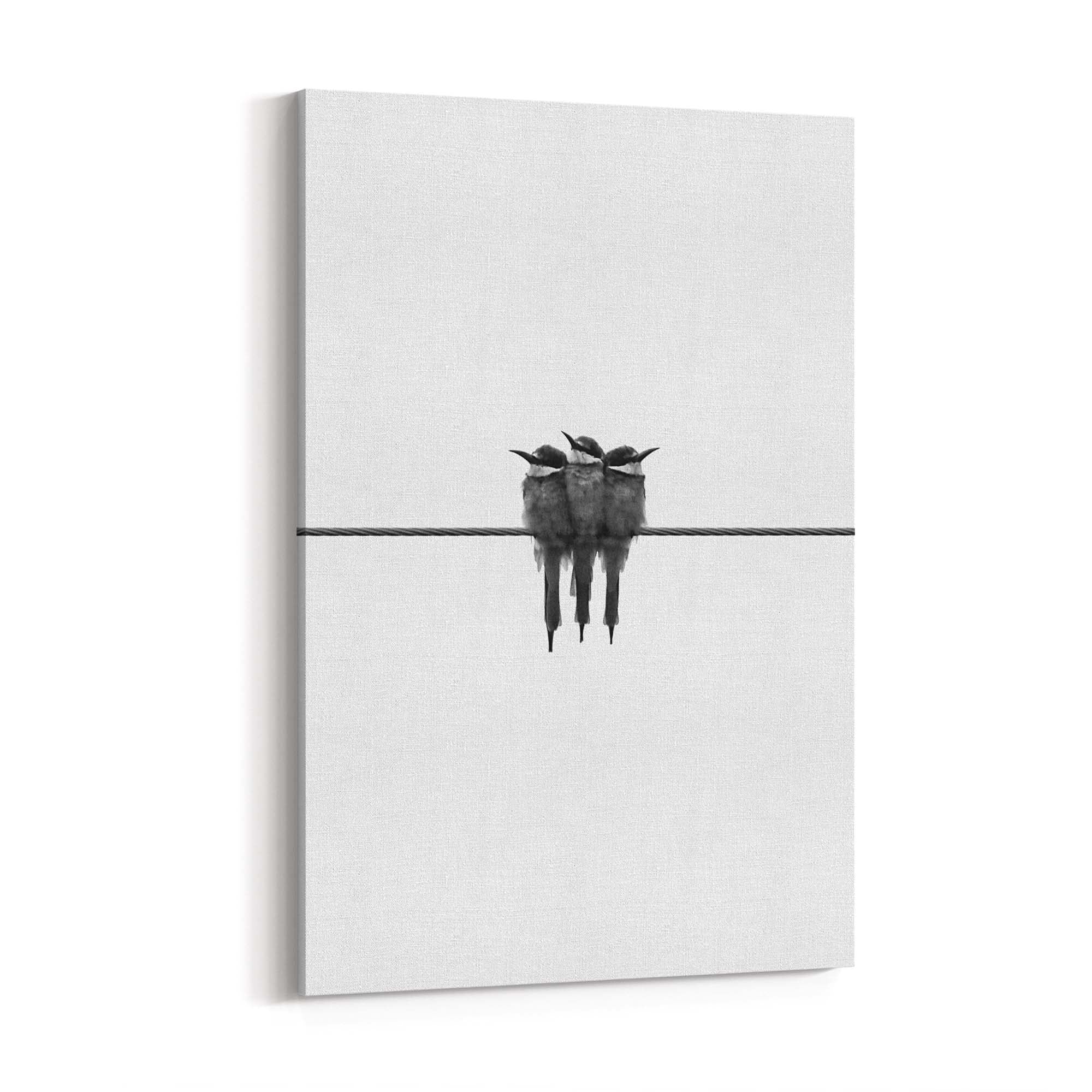 Abstract Bird on Wire Minimal Drawing Wall Art #2 - The Affordable Art Company