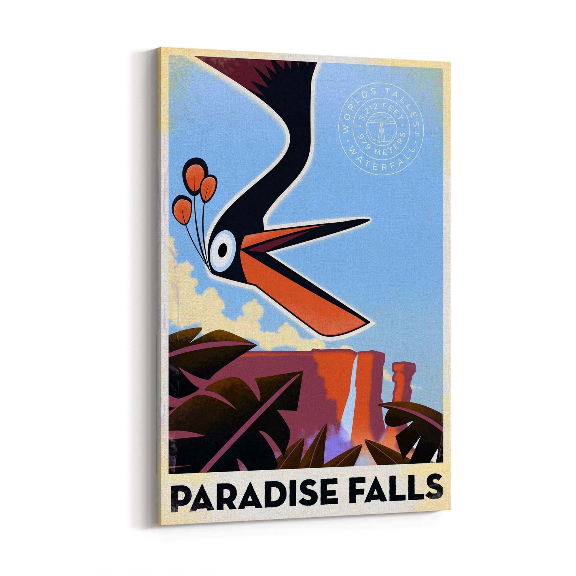 Paradise Falls, Venezuela Vintage Travel Wall Art - The Affordable Art Company