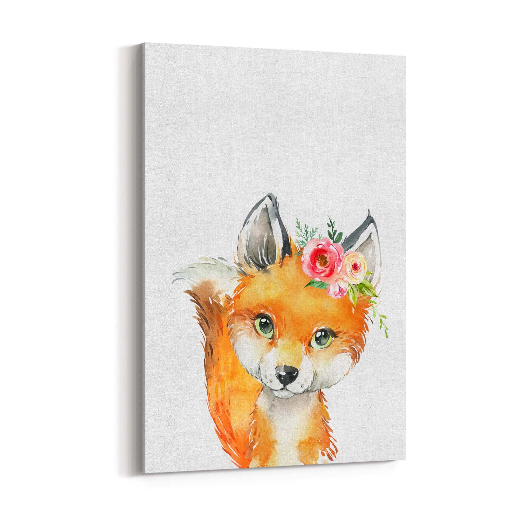 Cute Baby Fox Nursery Animal Gift Wall Art - The Affordable Art Company
