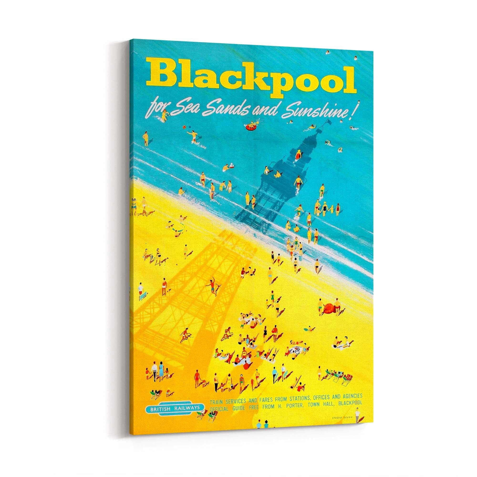 Blackpool, England Vintage Travel UK Wall Art - The Affordable Art Company