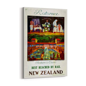 Rotorua New Zealand Vintage Travel Advert Wall Art - The Affordable Art Company
