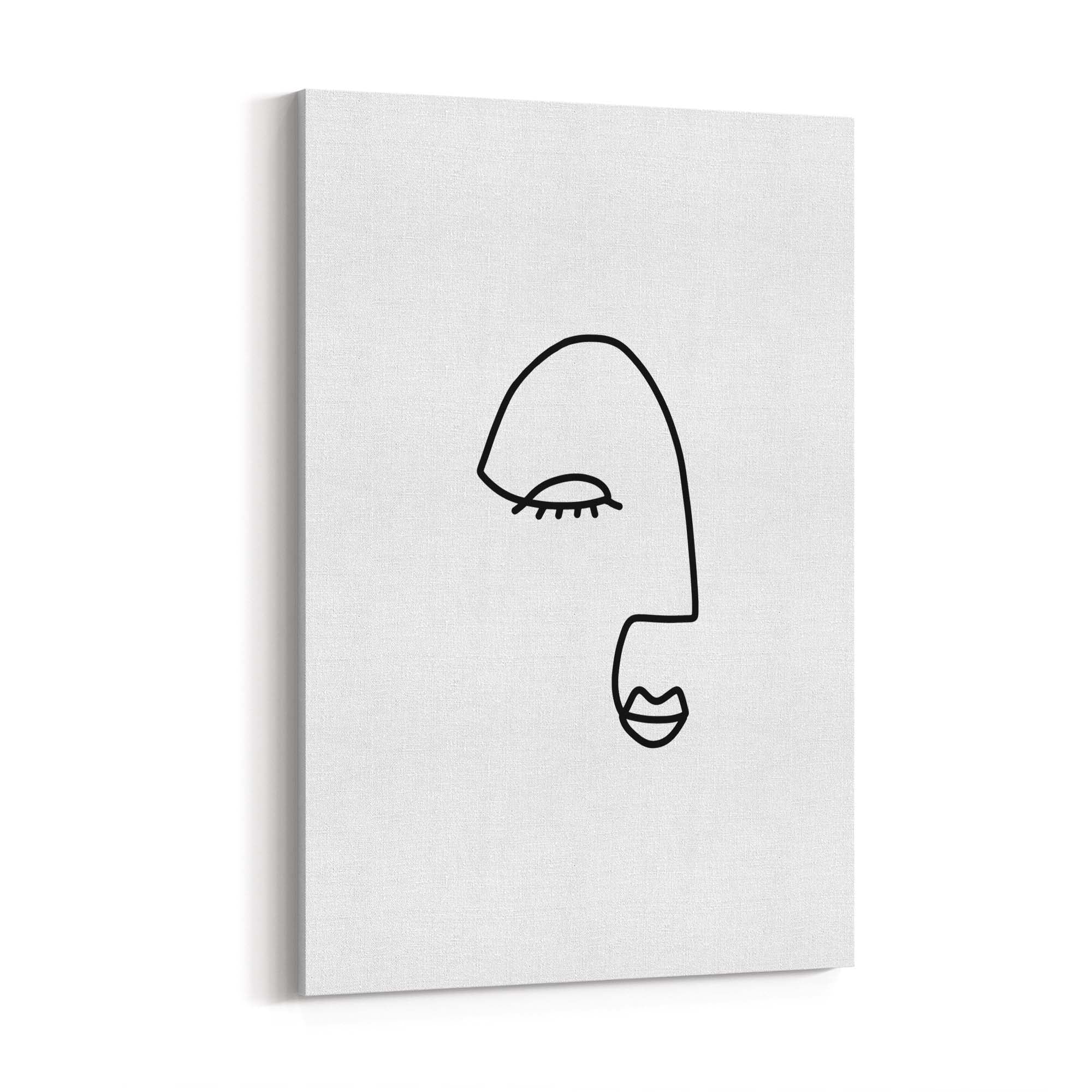 Minimal Abstract Line Face Modern Wall Art #8 - The Affordable Art Company