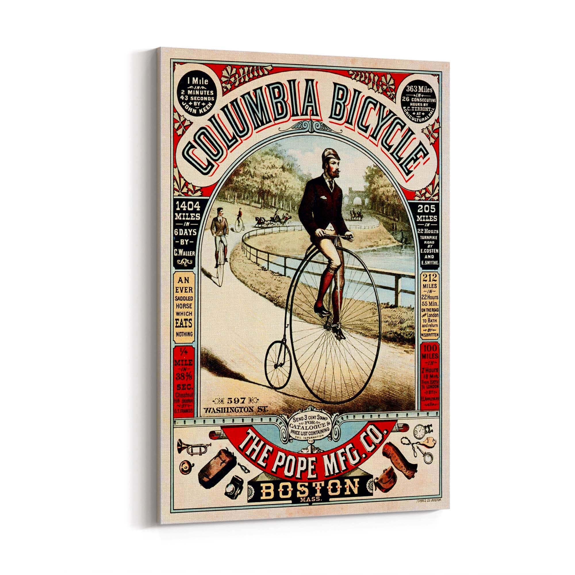Columbia Bicycle Vintage Advert Cycling Wall Art - The Affordable Art Company