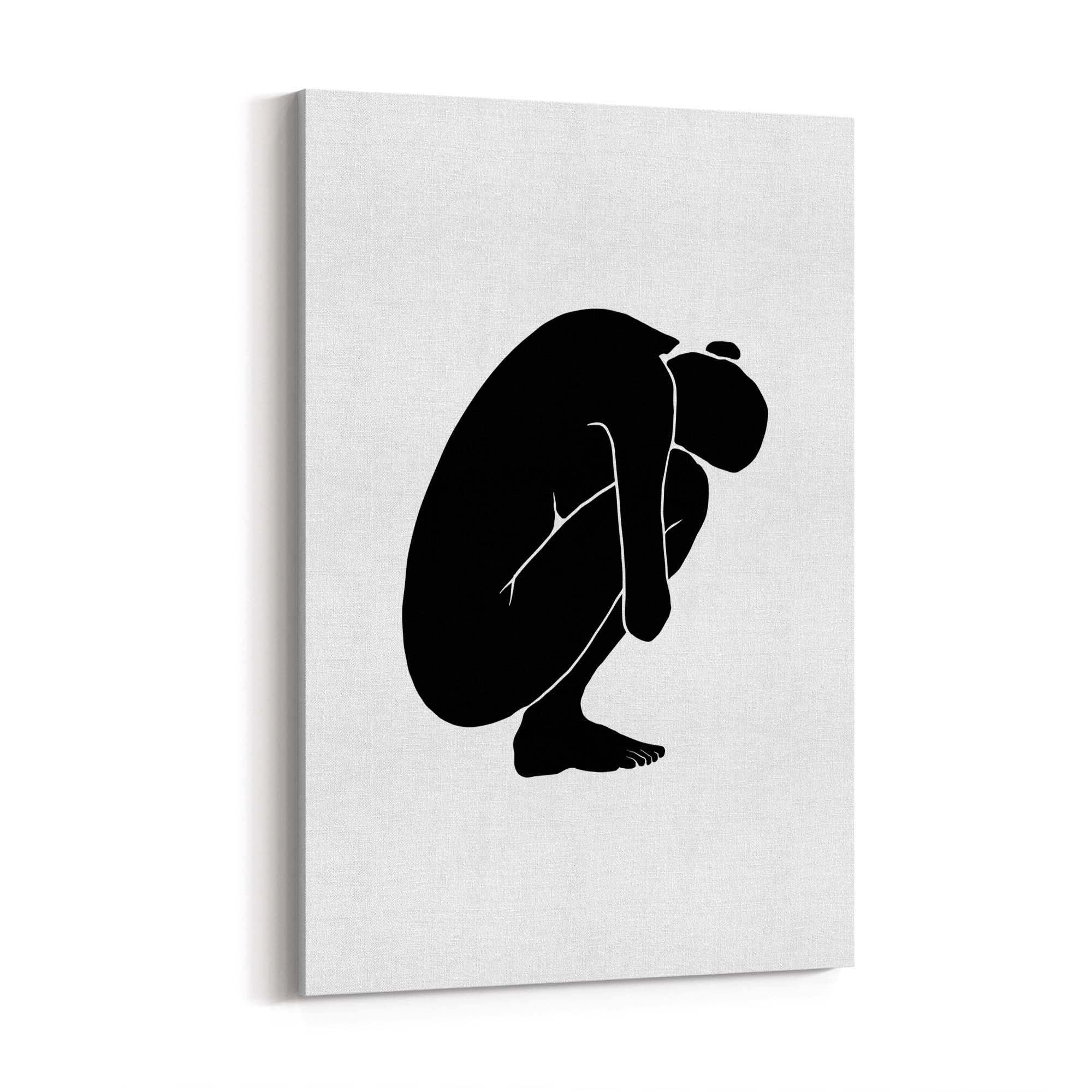 Nude Female Form Abstract Minimal Black Wall Art #2 - The Affordable Art Company