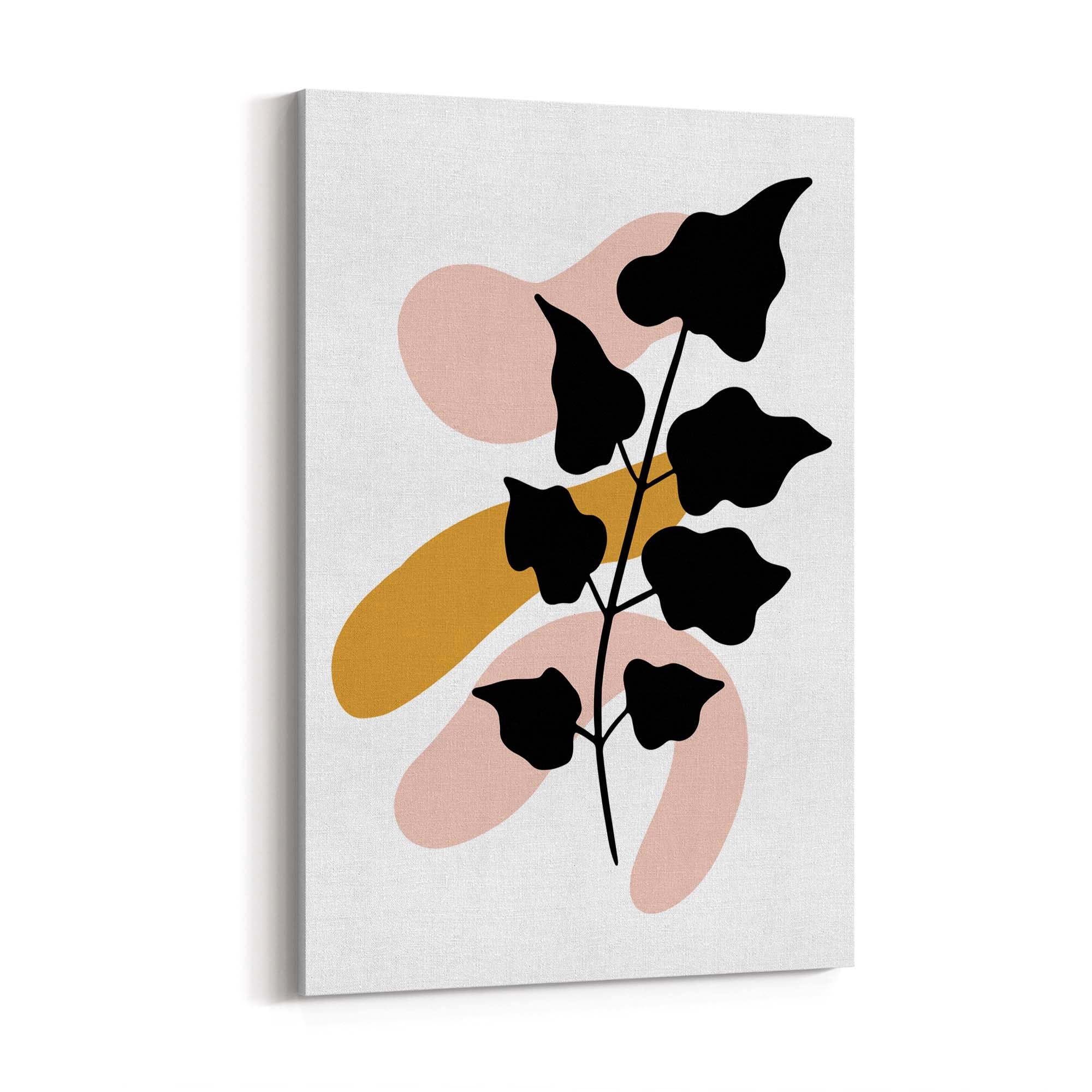 Abstract Flower Black Plant Nature Leaves Wall Art - The Affordable Art Company