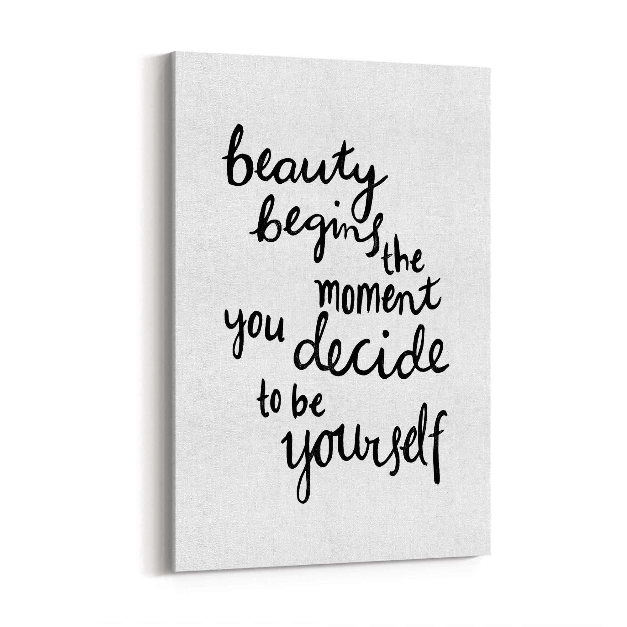 "Beauty Begins..." Bedroon Fashion Quote Wall Art - The Affordable Art Company