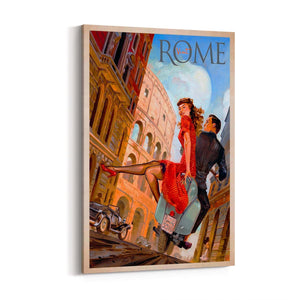 Visit Rome Italy Vintage Italian Romantic Wall Art - The Affordable Art Company