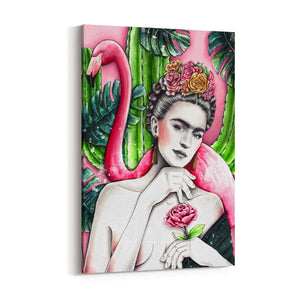Frida Kahlo Flamingo Painting Fashion Wall Art - The Affordable Art Company