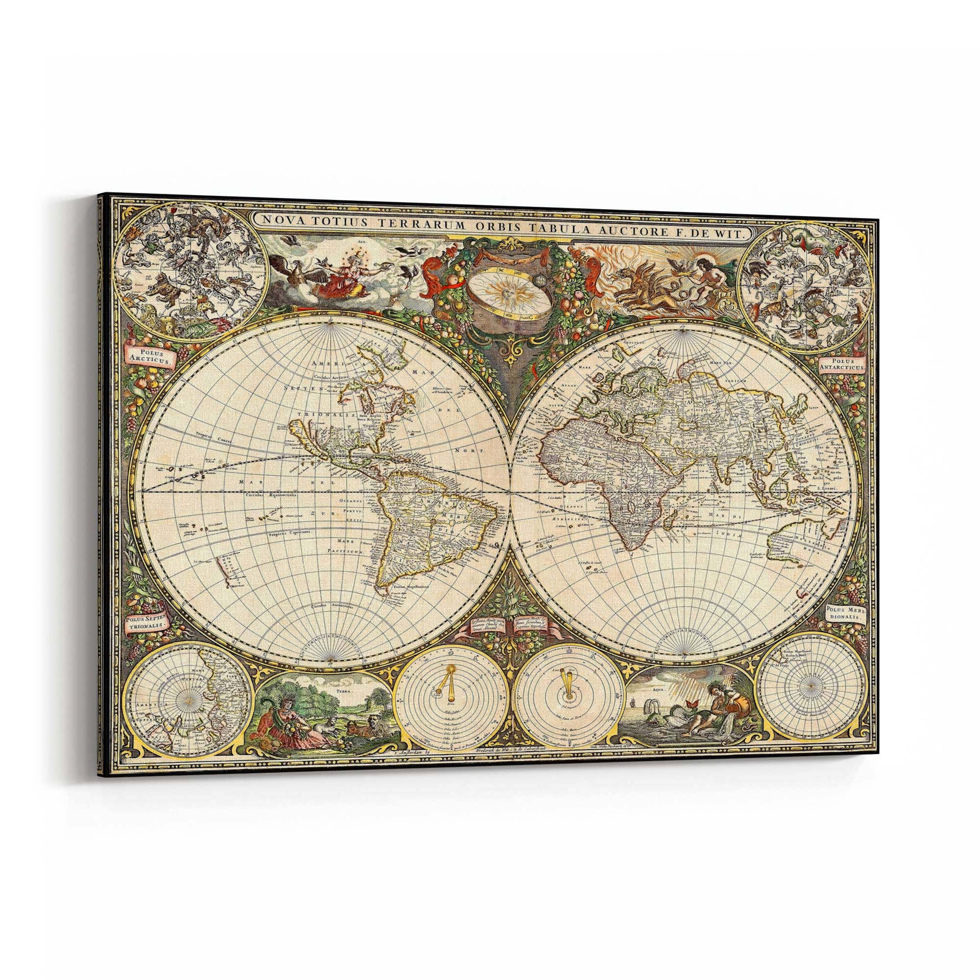 Vintage World Map Old Wall Art #1 - The Affordable Art Company