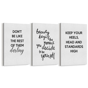 Set of Fashion Quote Girls Bedroom Wall Art - The Affordable Art Company