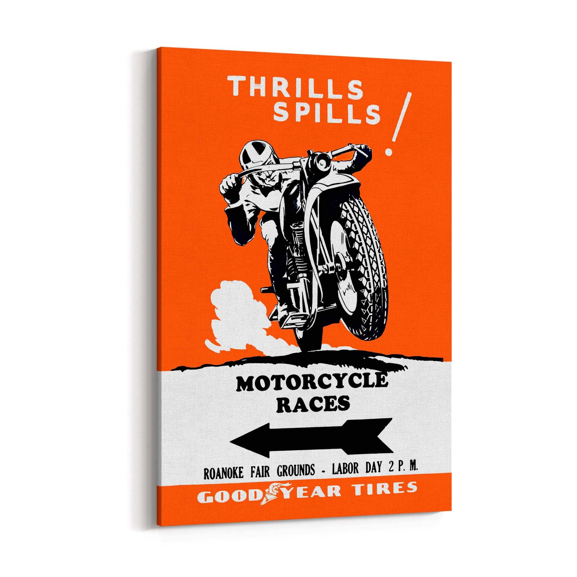 Motorcycle Racing Vintage Advert Man Cave Wall Art #1 - The Affordable Art Company