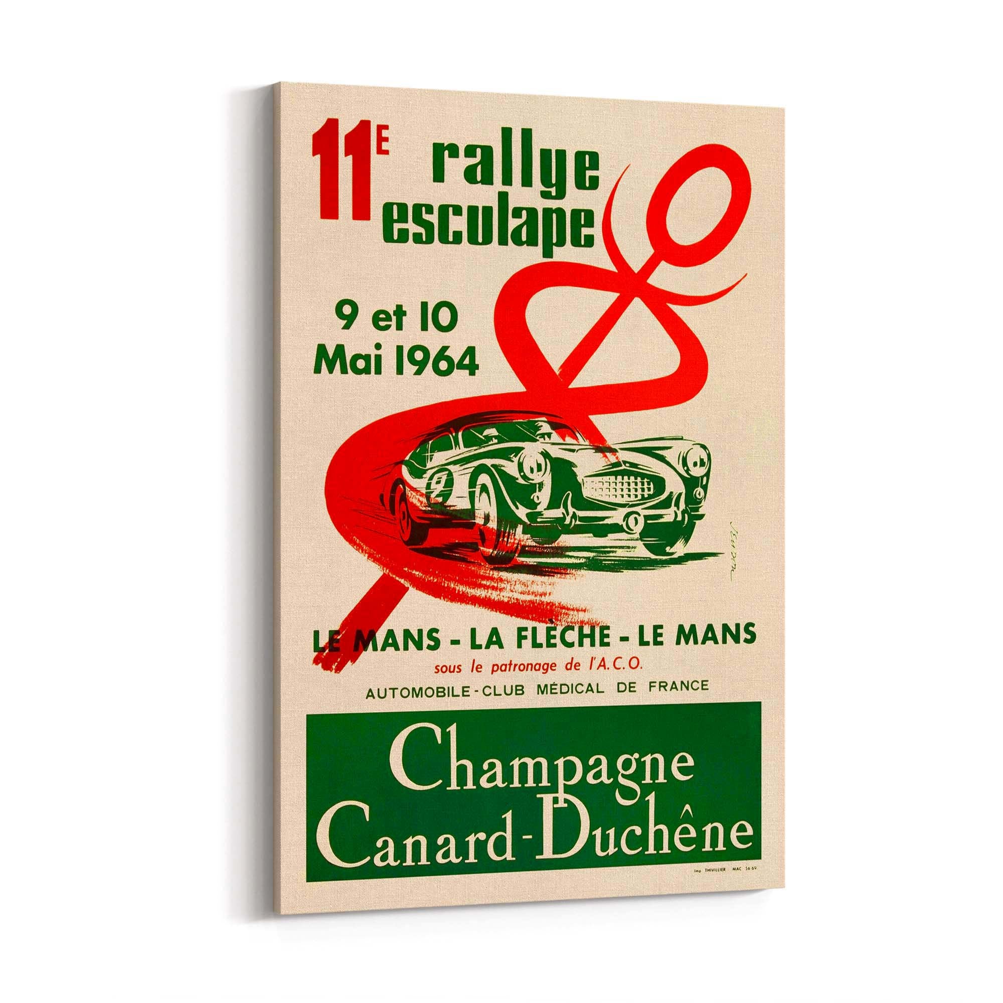 French Motorsport Vintage Advert Garage Wall Art - The Affordable Art Company
