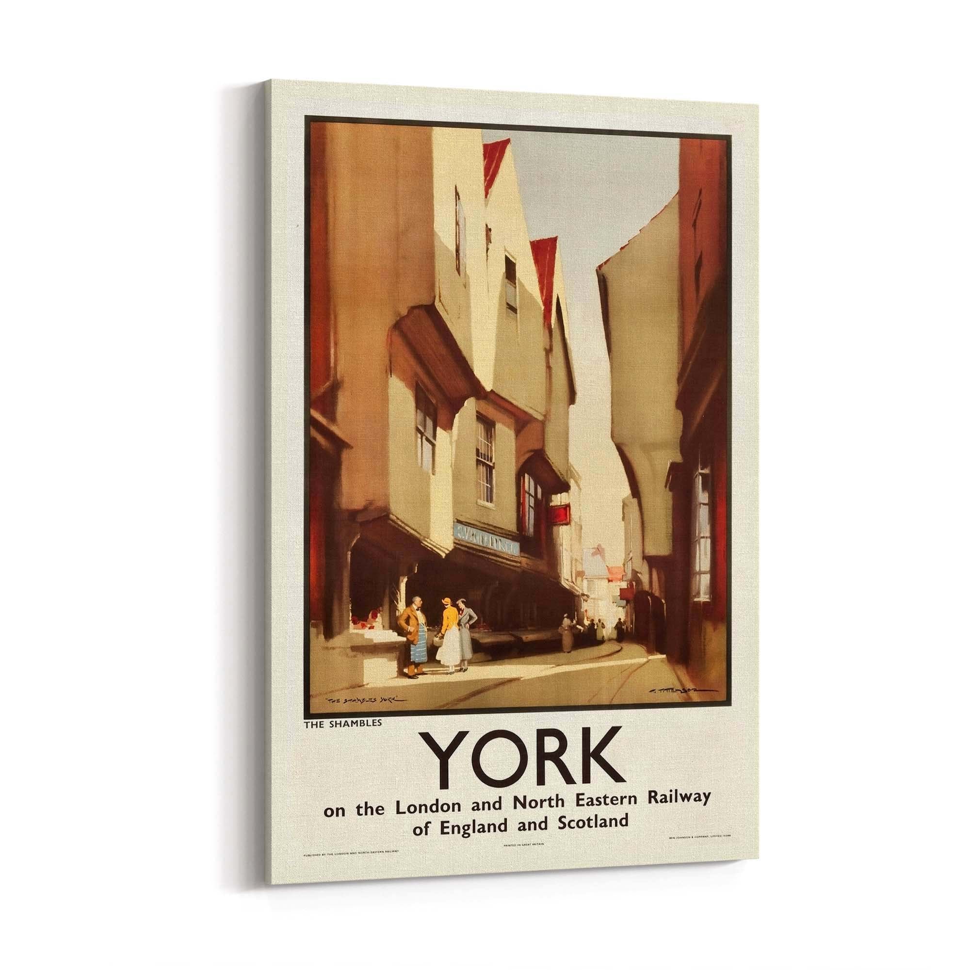 The Shambles York Vintage Travel Advert Wall Art - The Affordable Art Company
