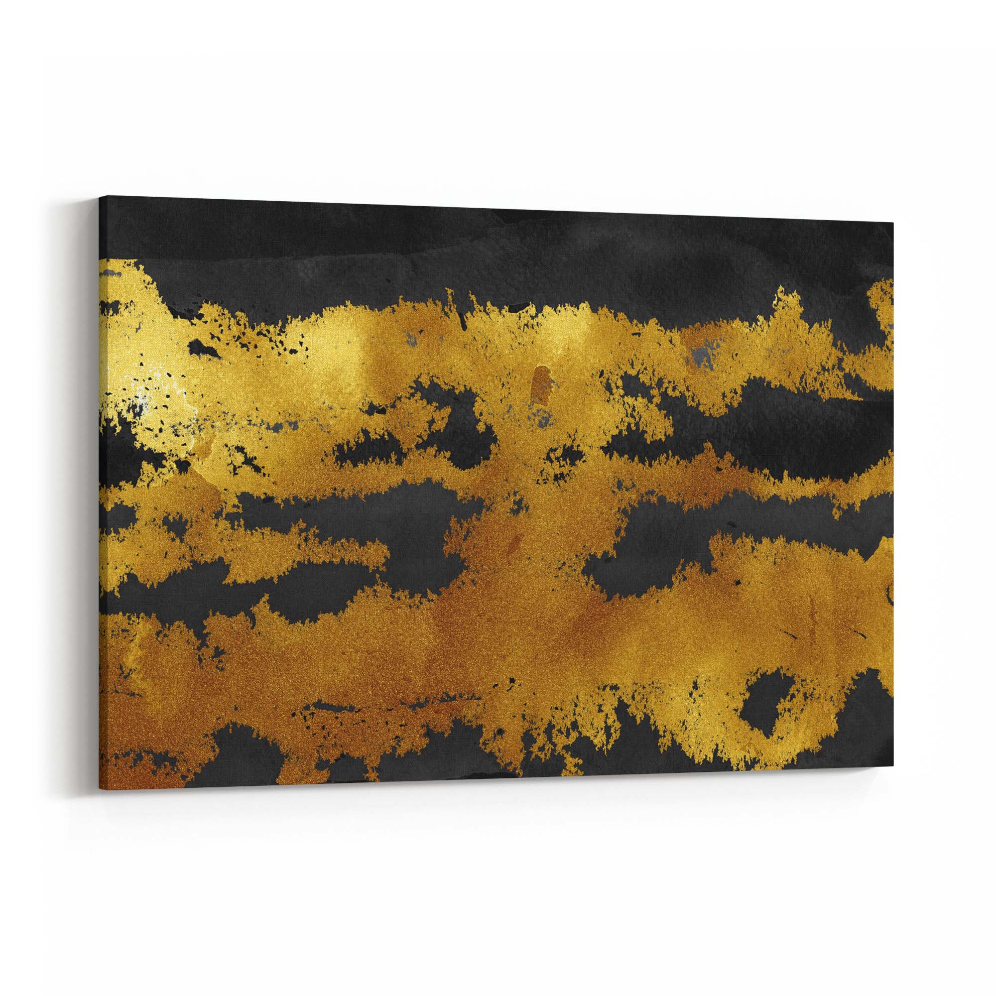 Black and Gold Abstract Minimal Wall Art - The Affordable Art Company