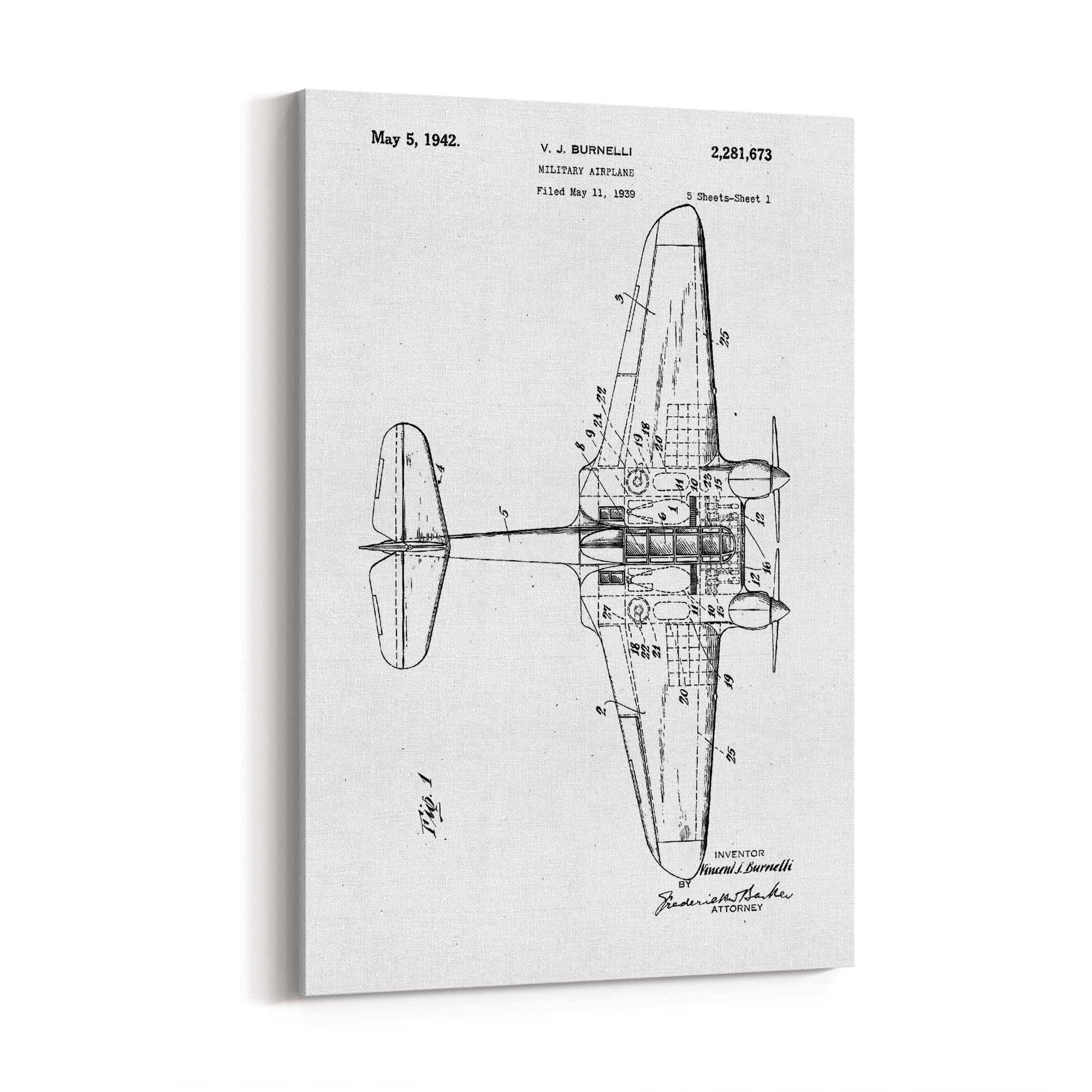 Airplane Patent Print - 1942 Aircraft