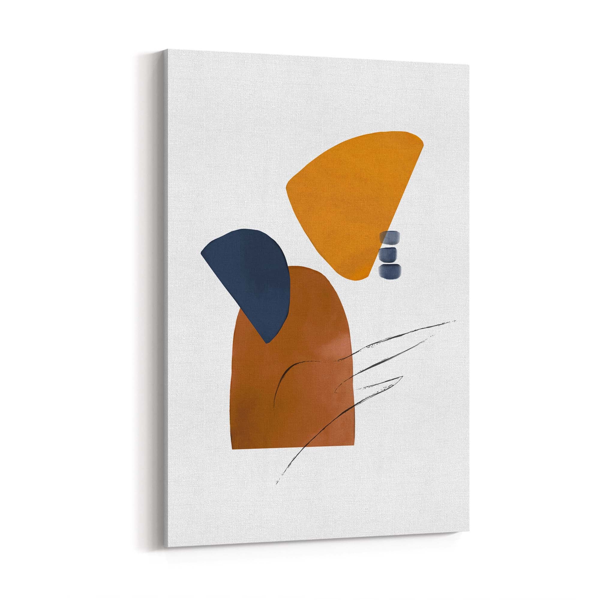 Abstract Art - Navy & Bronze Stones