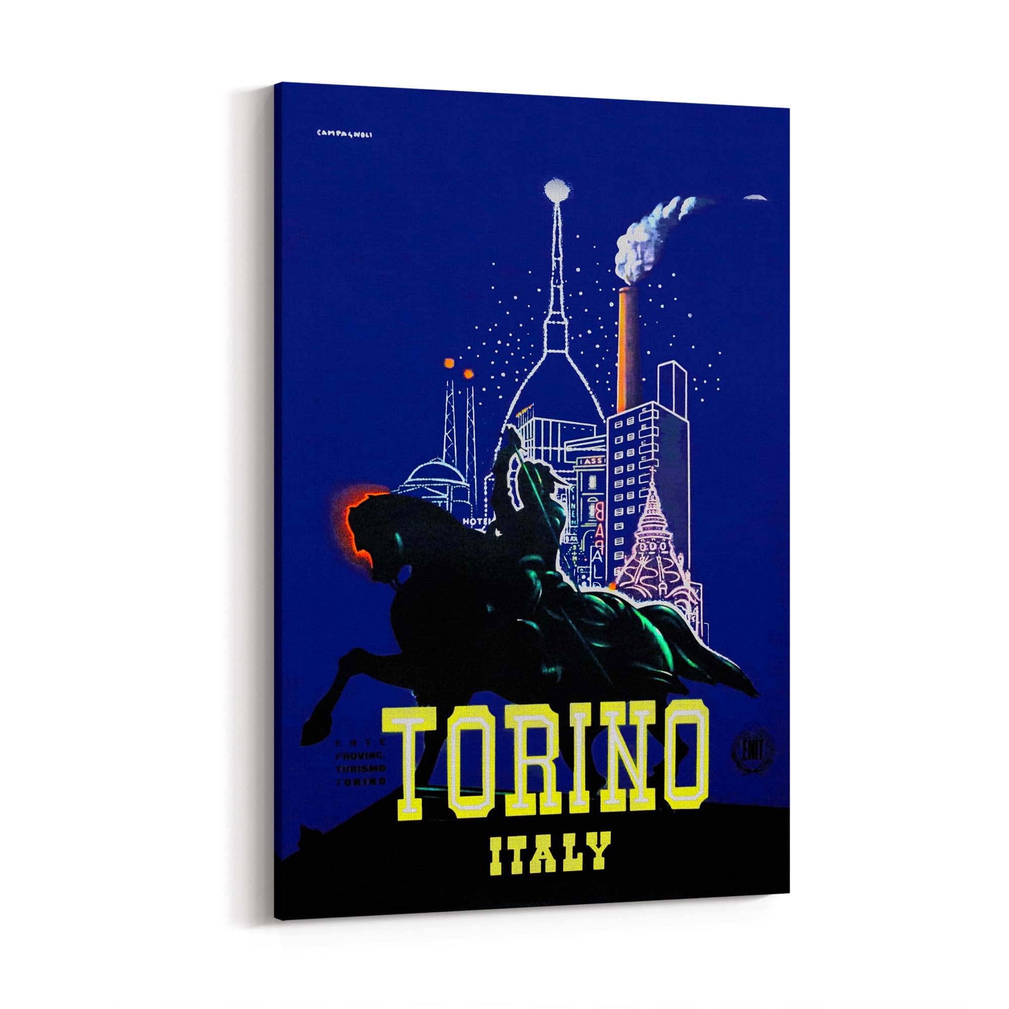 Torino Italy Vintage Travel Advert Wall Art - The Affordable Art Company