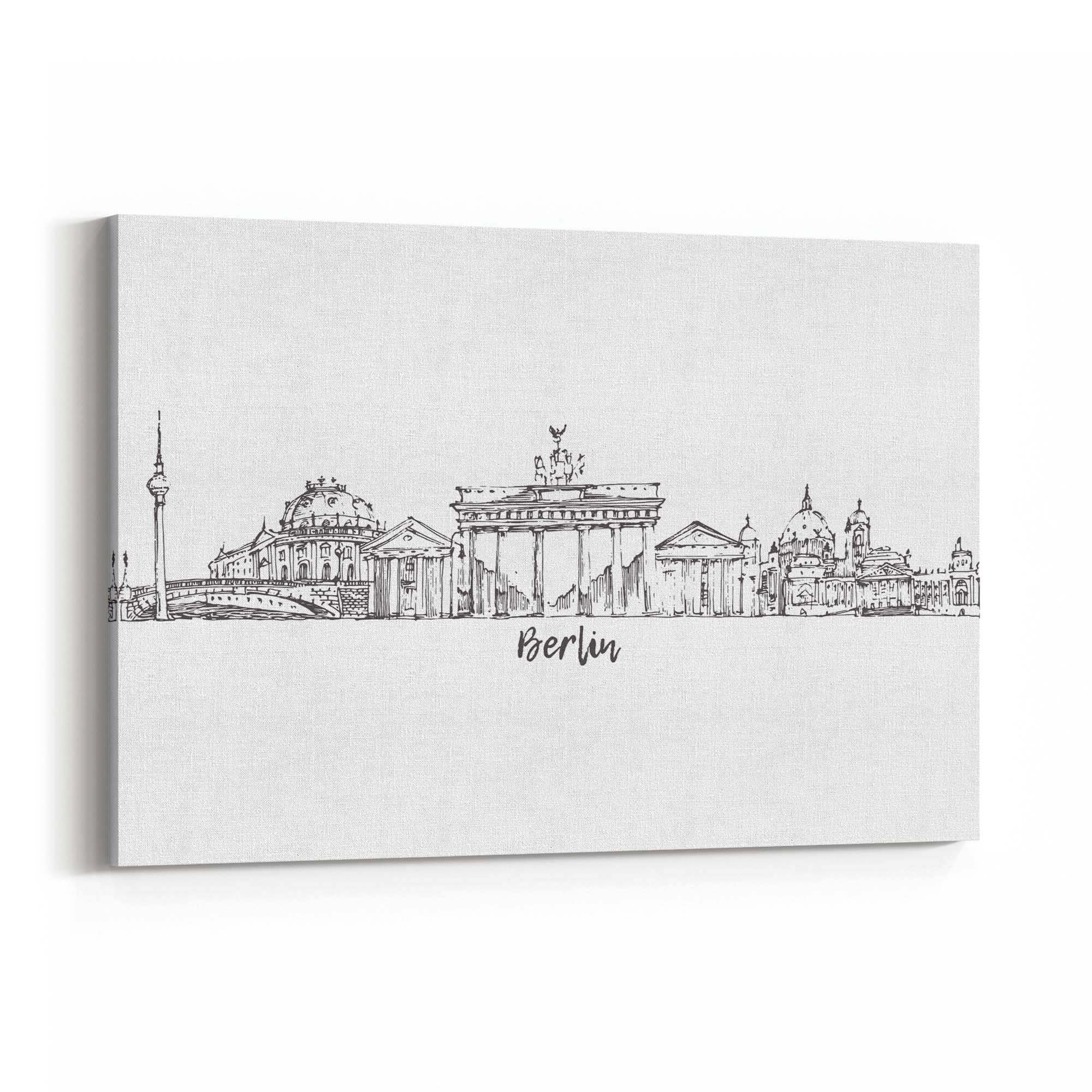 Berlin Germany Cirtscape Drawing Travel Wall Art - The Affordable Art Company