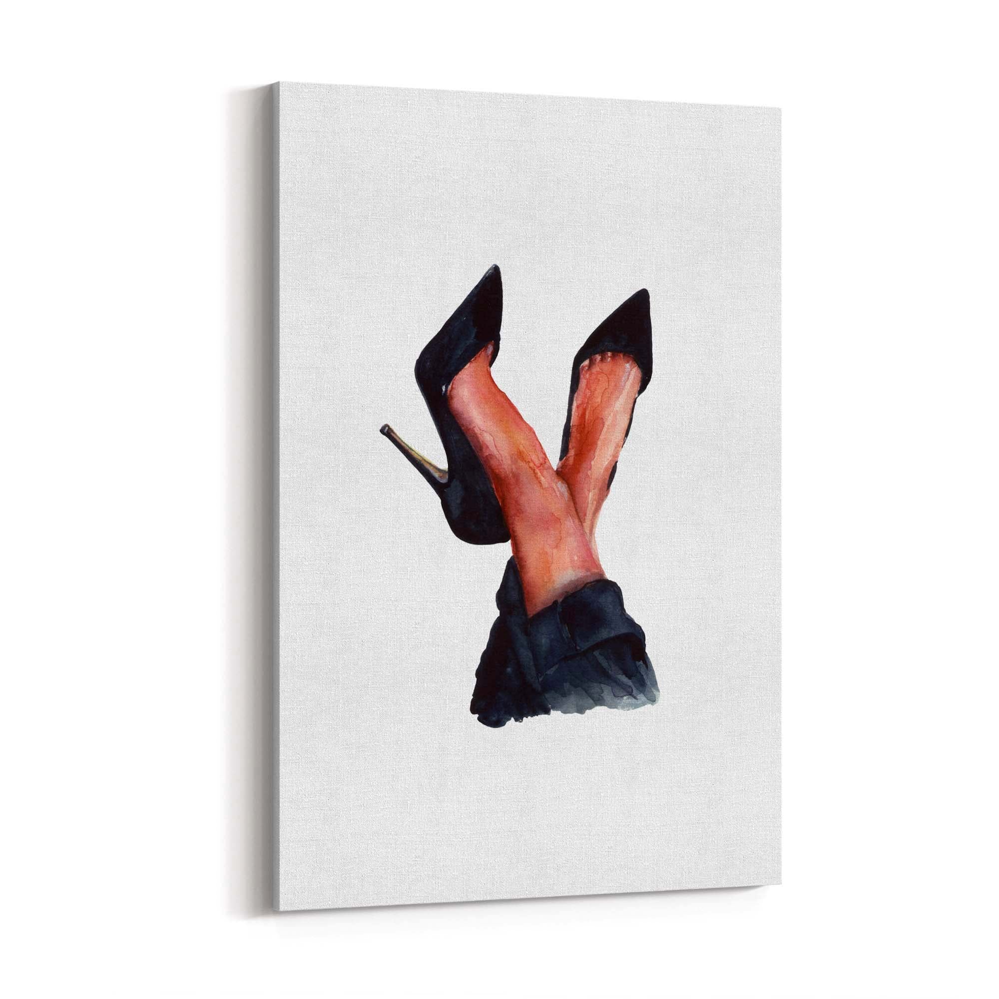 Cute Black Heels Fashion Girls Bedroom Wall Art #3 - The Affordable Art Company