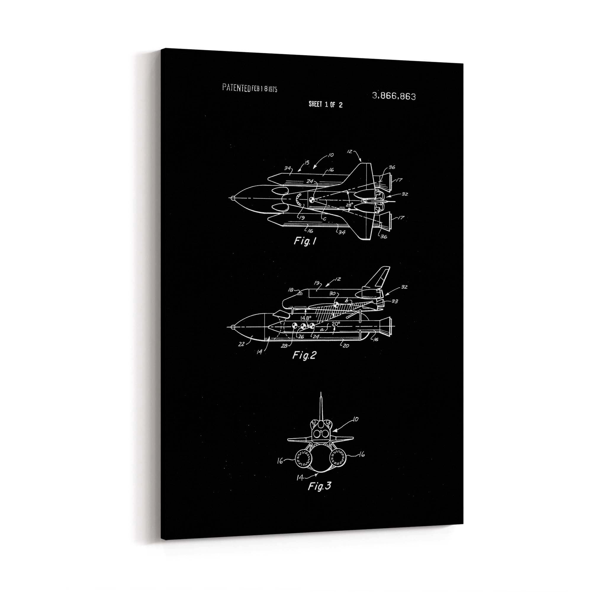 Vintage Space Shuttle Patent Wall Art #1 - The Affordable Art Company
