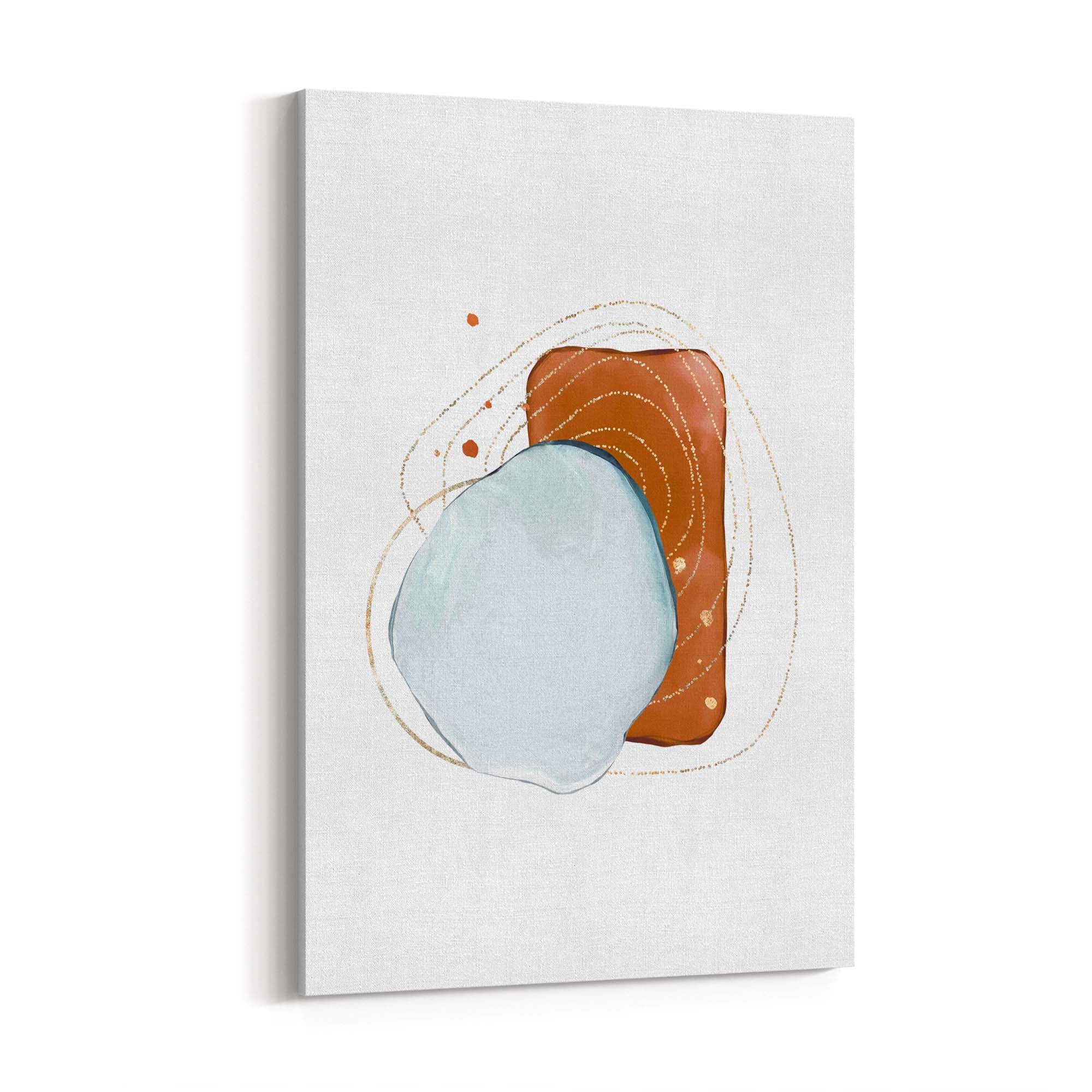 Abstract Print - Soft Blues & Bronze