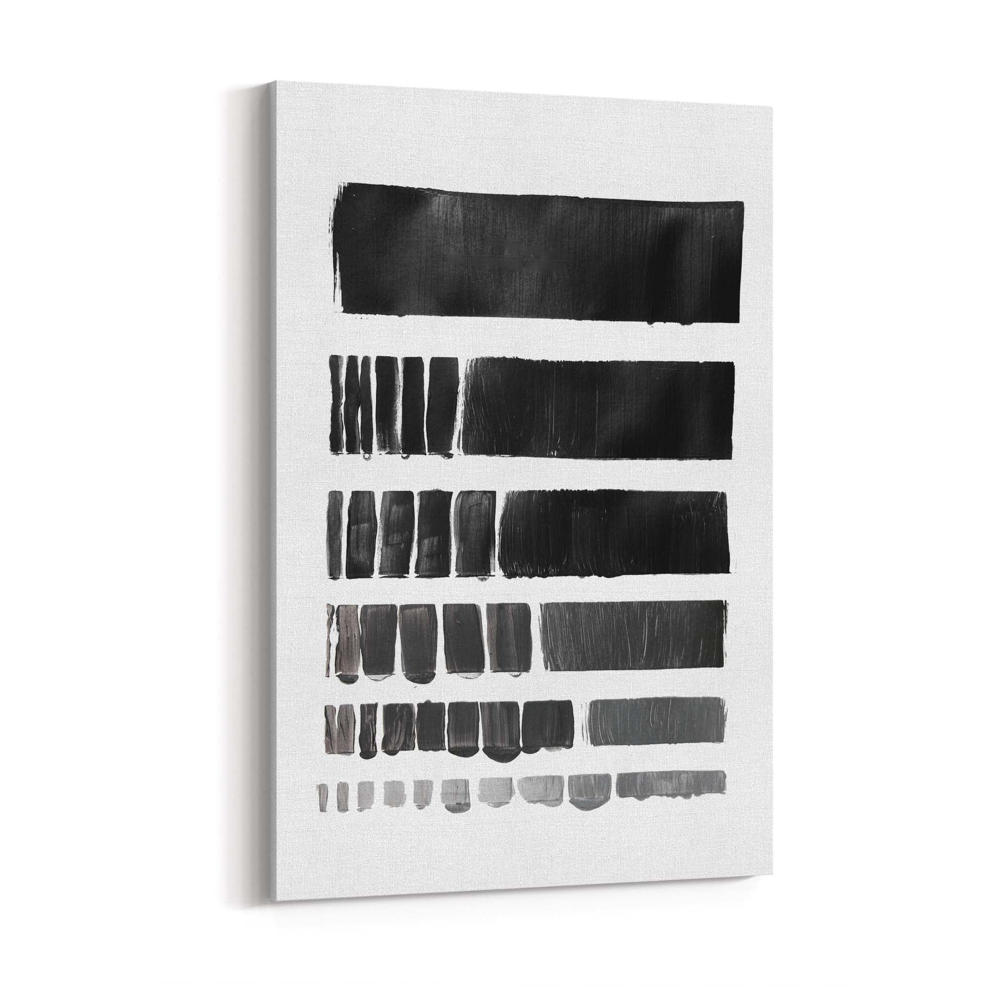 Black Brush Strokes Abstract Minimal Wall Art - The Affordable Art Company