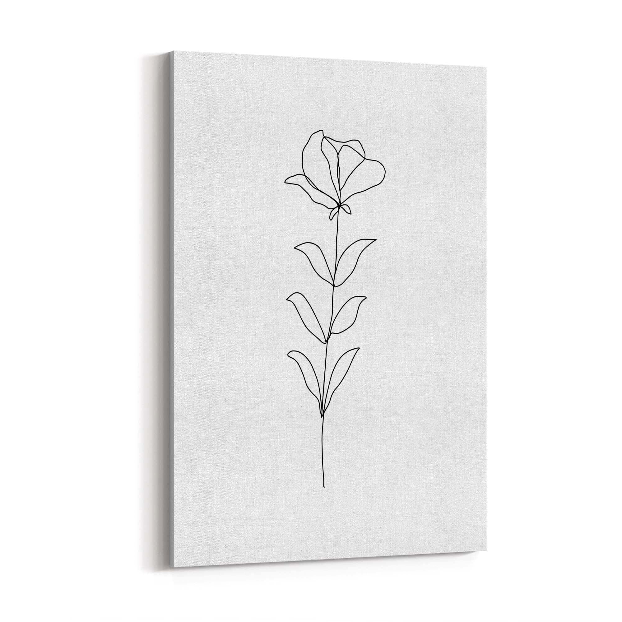 Minimal Floral Drawing Flower Abstract Wall Art #39 - The Affordable Art Company